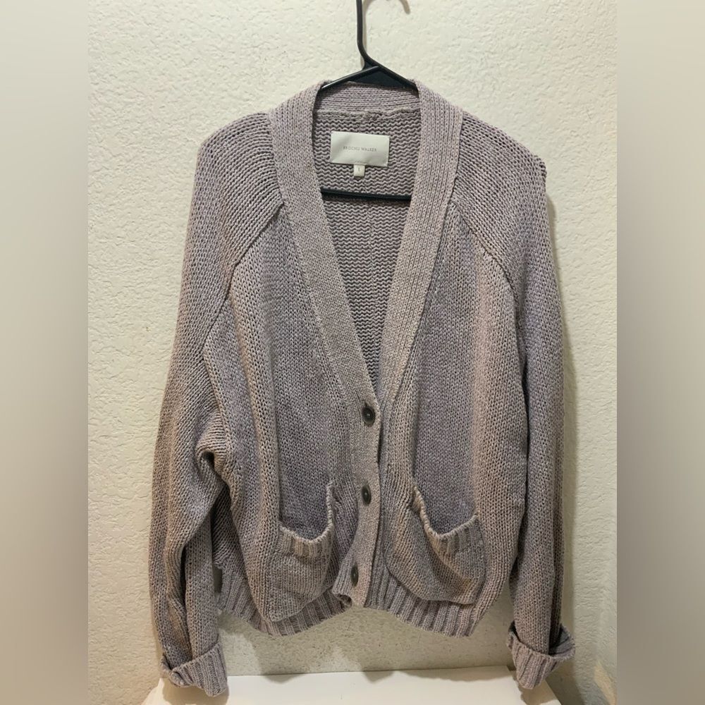 Brochu Walker The Cropped Cardigan in washed purple Women's size L